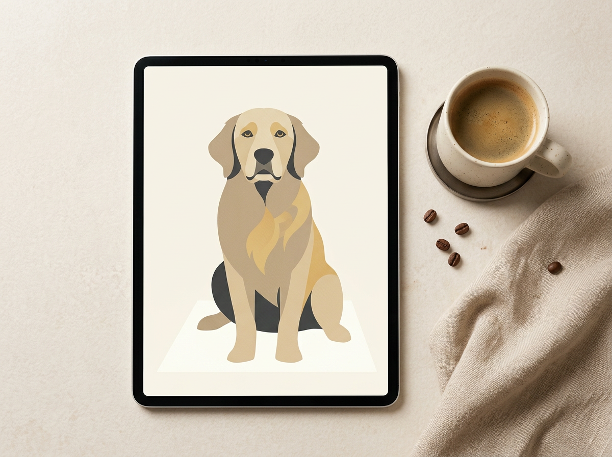 Digital Pet Portrait shown with our demo portrait